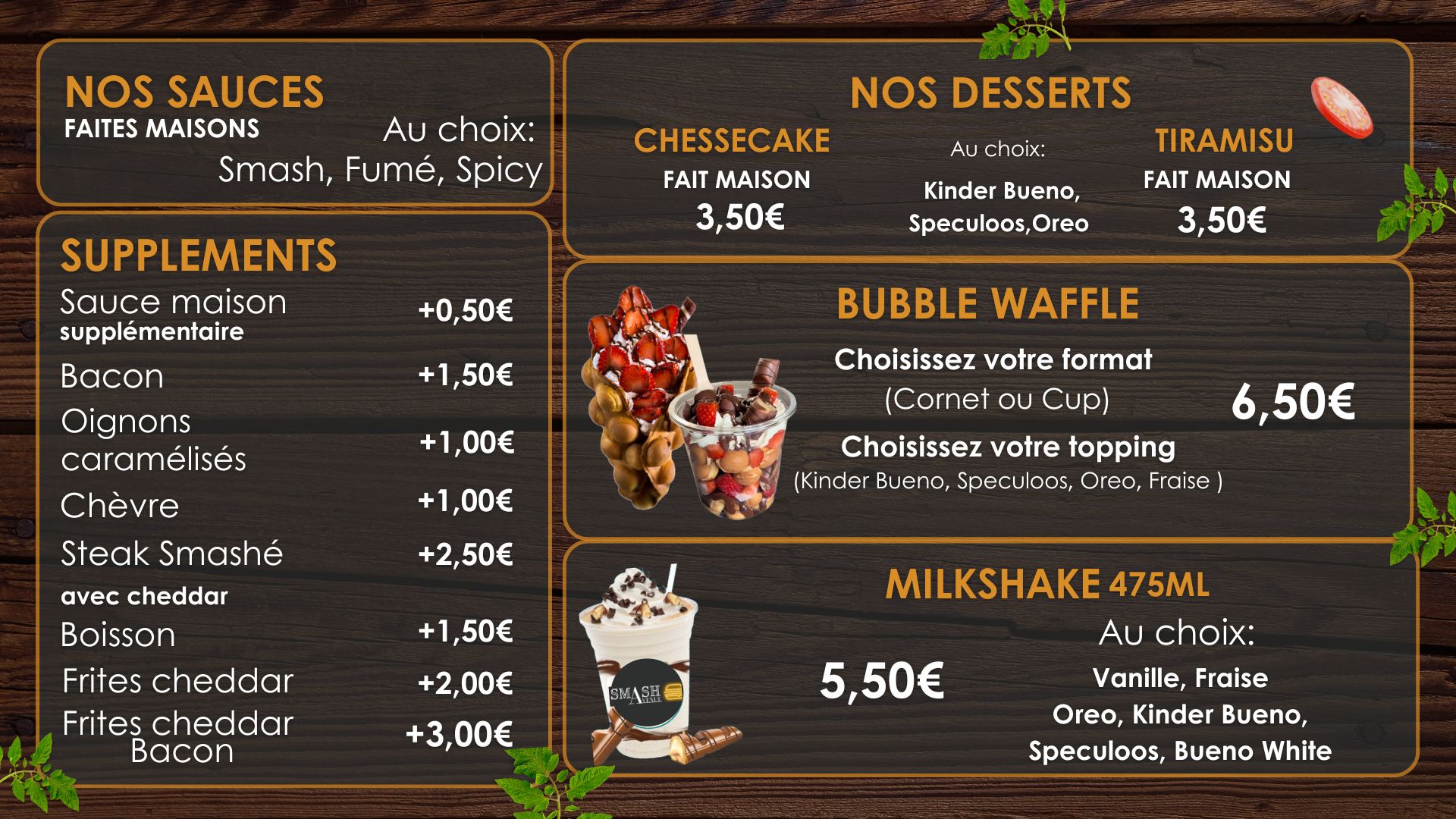 Menu Desserts